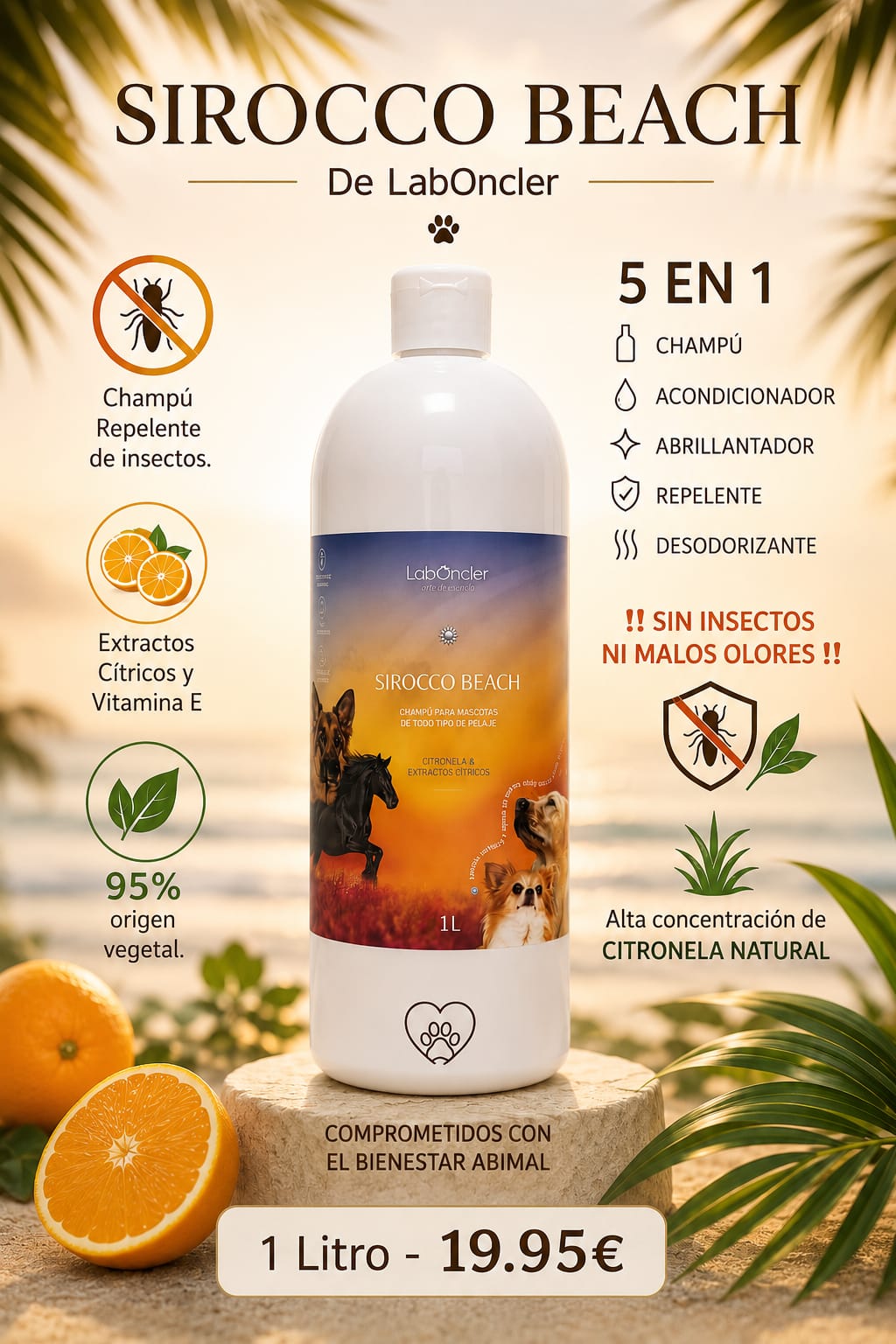 SIROCCO BEACH - Champú de Perros de Origen Natural